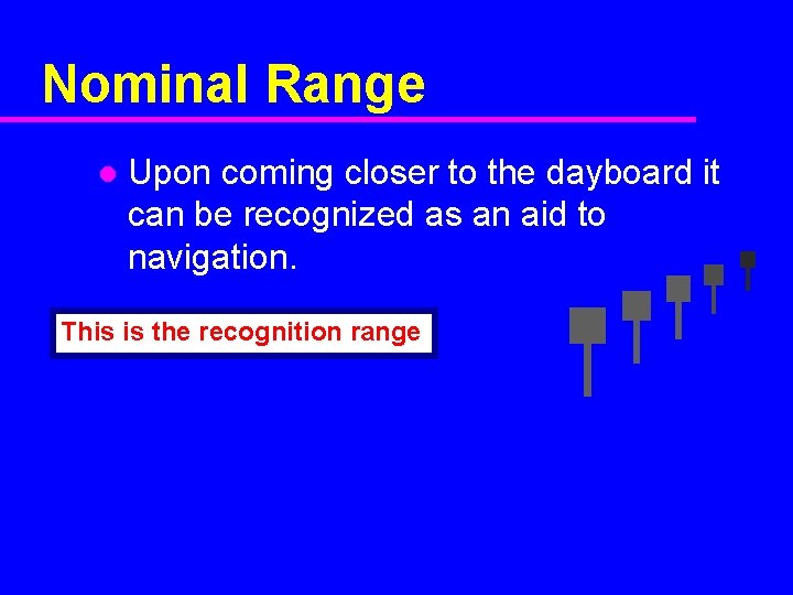 Nominal Range l Upon coming closer to the dayboard it can be recognized as