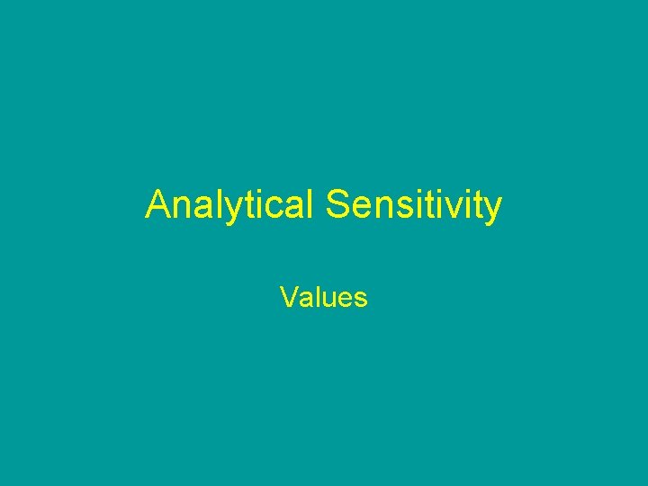 Analytical Sensitivity Values 