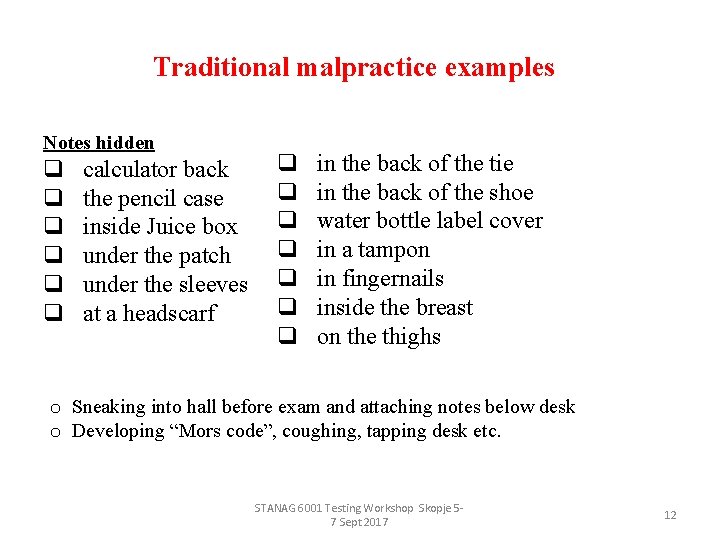 Traditional malpractice examples Notes hidden q q q calculator back the pencil case inside