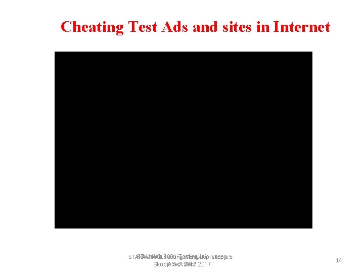 Cheating Test Ads and sites in Internet STANAG 6001 Testing Workshop Skopje 5 STANAG