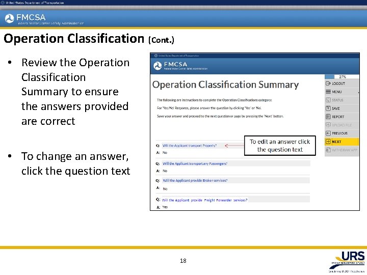 Operation Classification (Cont. ) • Review the Operation Classification Summary to ensure the answers