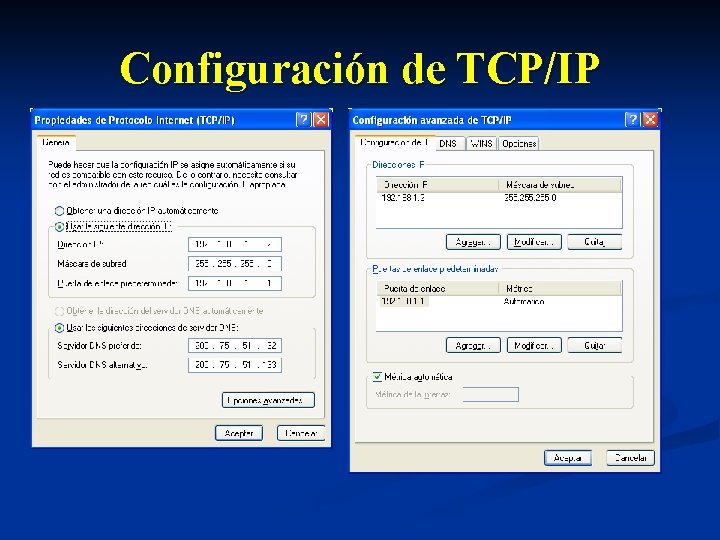 Configuración de TCP/IP 