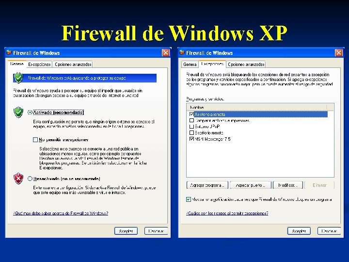 Firewall de Windows XP 