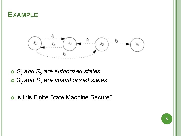 EXAMPLE S 1 and S 2 are authorized states S 3 and S 4