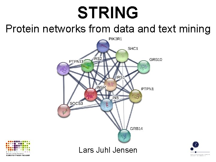STRING Protein networks from data and text mining Lars Juhl Jensen 
