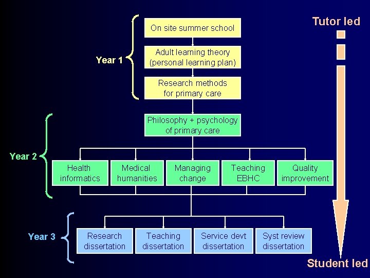 Tutor led On site summer school Year 1 Adult learning theory (personal learning plan)