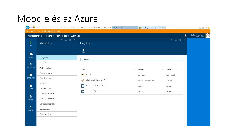 Moodle és az Azure 