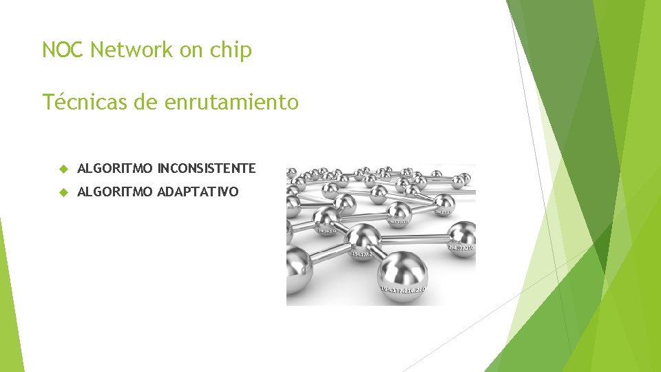 NOC Network on chip Técnicas de enrutamiento ALGORITMO INCONSISTENTE ALGORITMO ADAPTATIVO 