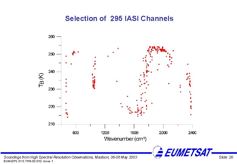 Selection of 295 IASI Channels Soundings from High Spectral Resolution Observations, Madison, 06 -08