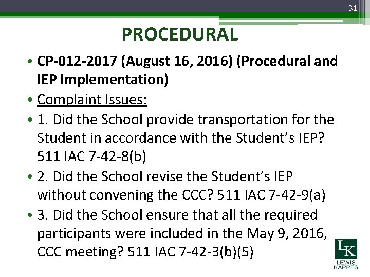 Legal Update Trends In Hearings And Complaints Isu