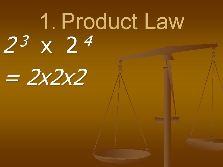 3 2 1. Product Law 4 x 2 = 2 x 2 x 2