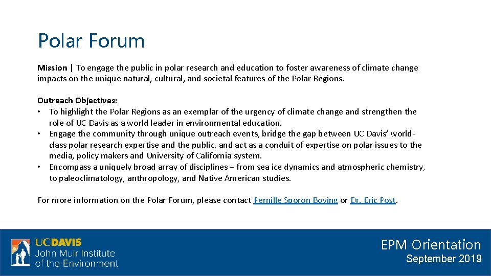 Polar Forum Mission | To engage the public in polar research and education to