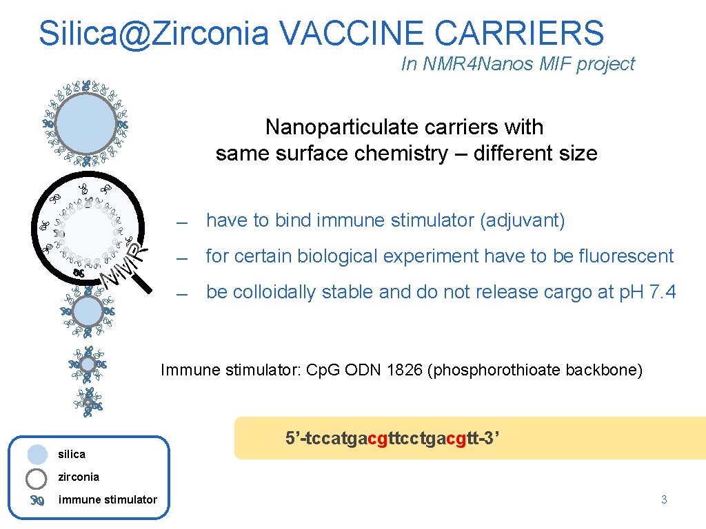Silica@Zirconia VACCINE CARRIERS In NMR 4 Nanos MIF project Nanoparticulate carriers with same surface