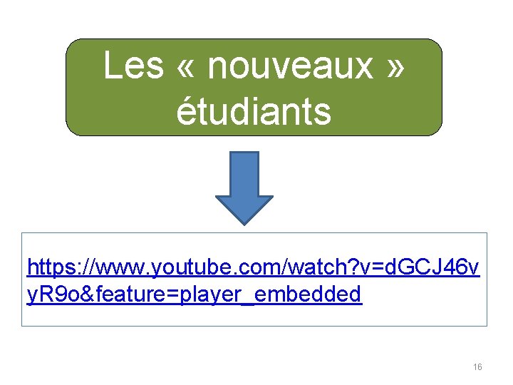 Les « nouveaux » étudiants https: //www. youtube. com/watch? v=d. GCJ 46 v y.
