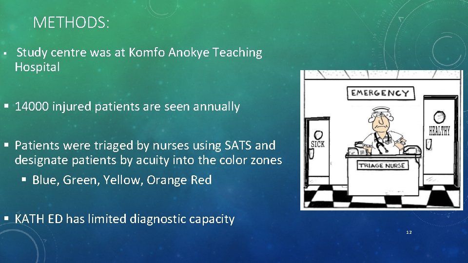 METHODS: Study centre was at Komfo Anokye Teaching Hospital § § 14000 injured patients