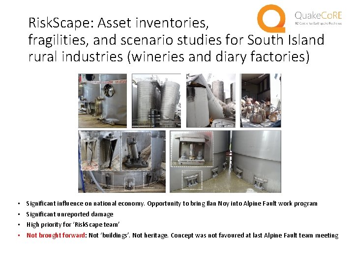 Risk. Scape: Asset inventories, fragilities, and scenario studies for South Island rural industries (wineries