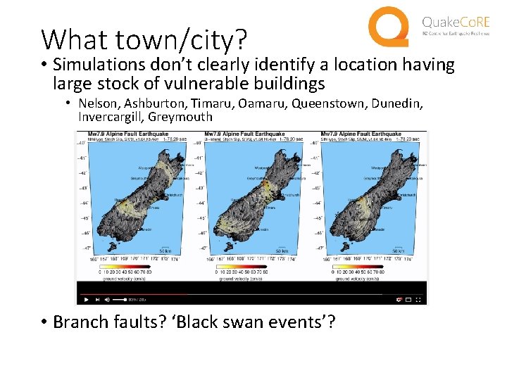 What town/city? • Simulations don’t clearly identify a location having large stock of vulnerable