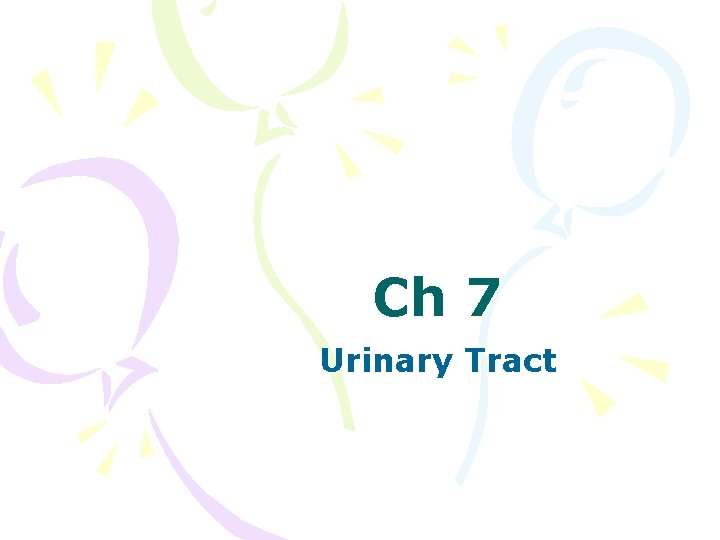 Ch 7 Urinary Tract 