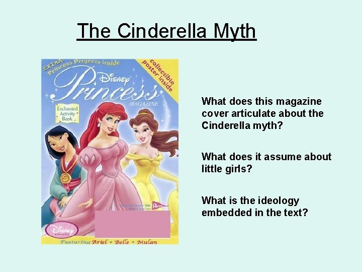 The Cinderella Myth What does this magazine cover articulate about the Cinderella myth? What