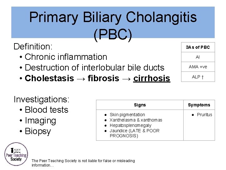 Primary Biliary Cholangitis (PBC) Definition: • Chronic inflammation • Destruction of interlobular bile ducts