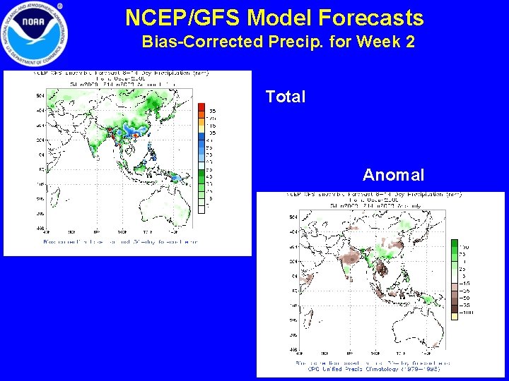 NCEP/GFS Model Forecasts Bias-Corrected Precip. for Week 2 Total Anomal y 8 