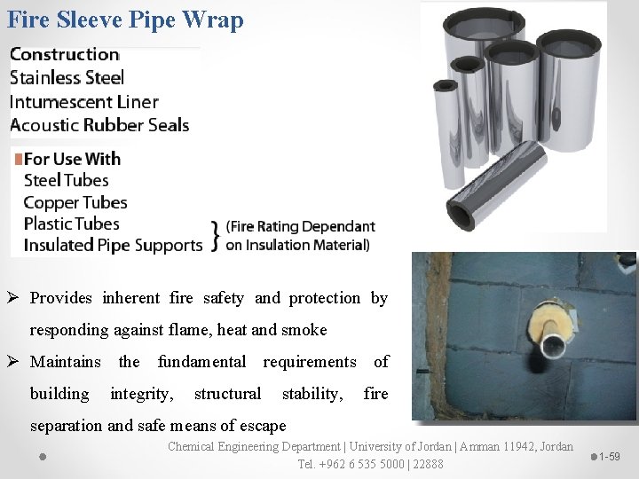 Fire Sleeve Pipe Wrap Ø Provides inherent fire safety and protection by responding against