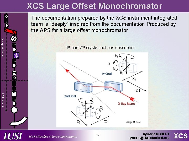 XCS Large Offset Monochromator The documentation prepared by the XCS instrument integrated team is