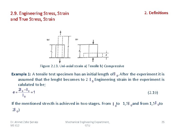 2. Definitions 2. 9. Engineering Stress, Strain and True Stress, Strain Figure 2. 13.