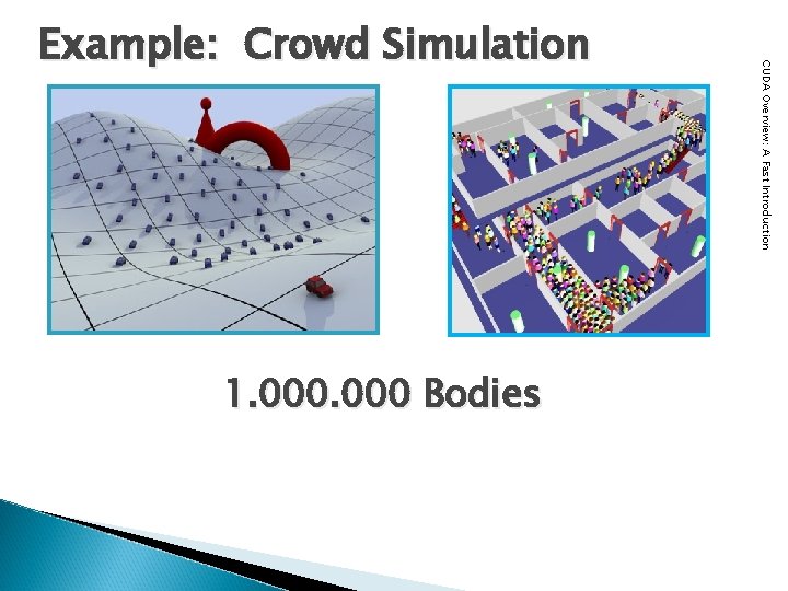 1. 000 Bodies CUDA Overview: A Fast Introduction Example: Crowd Simulation 