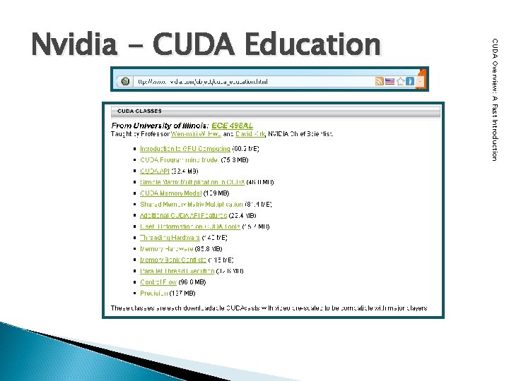 CUDA Overview: A Fast Introduction Nvidia - CUDA Education 