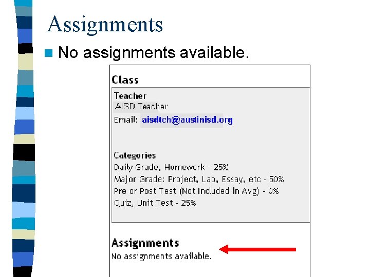 Assignments n No assignments available. 