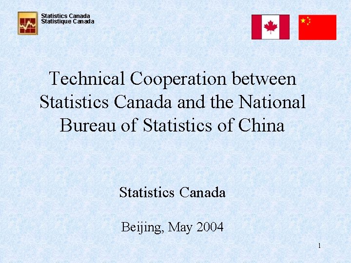 Statistics Canada Statistique Canada Technical Cooperation between Statistics Canada and the National Bureau of