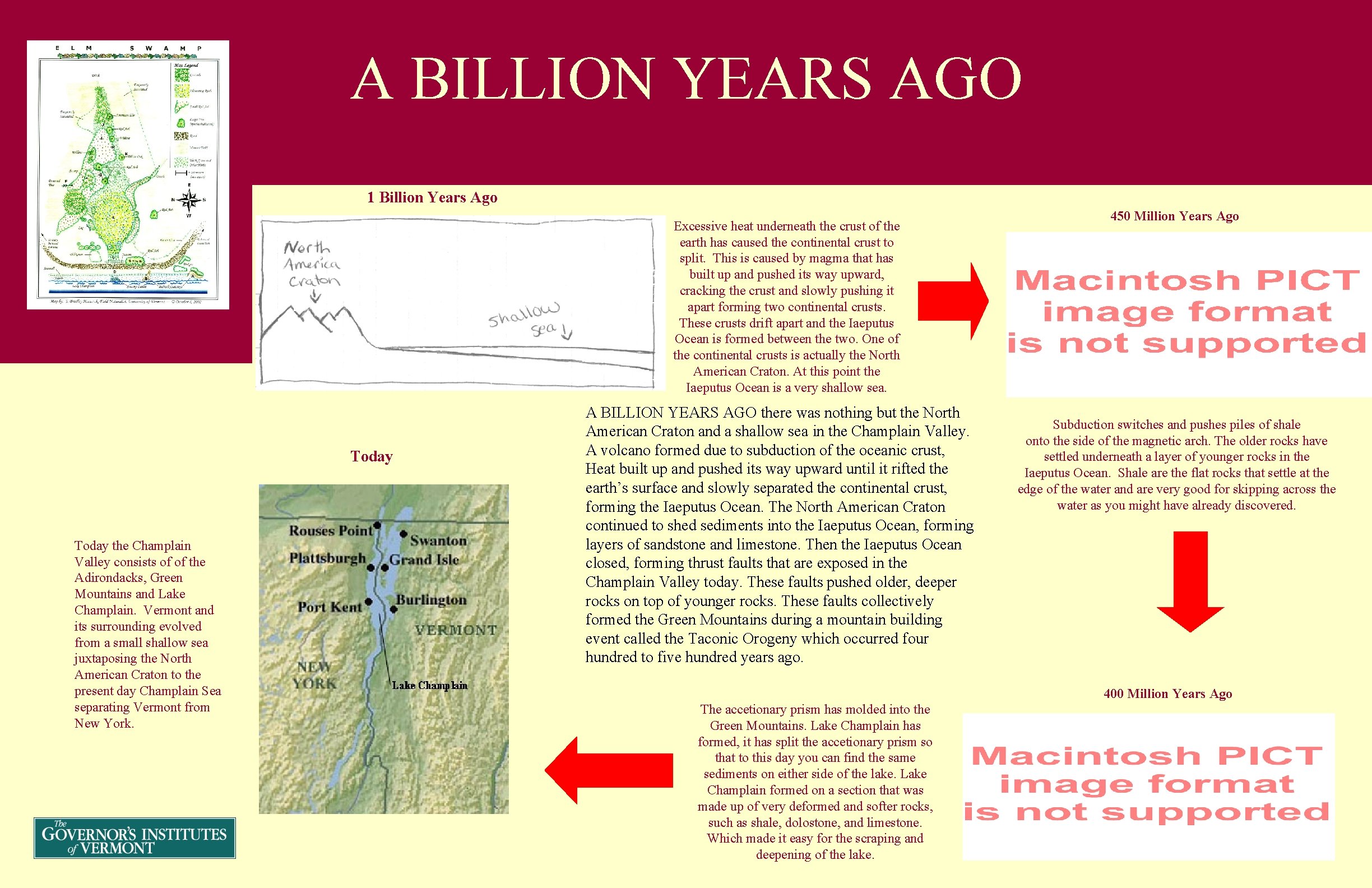 A BILLION YEARS AGO 1 Billion Years Ago Excessive heat underneath the crust of