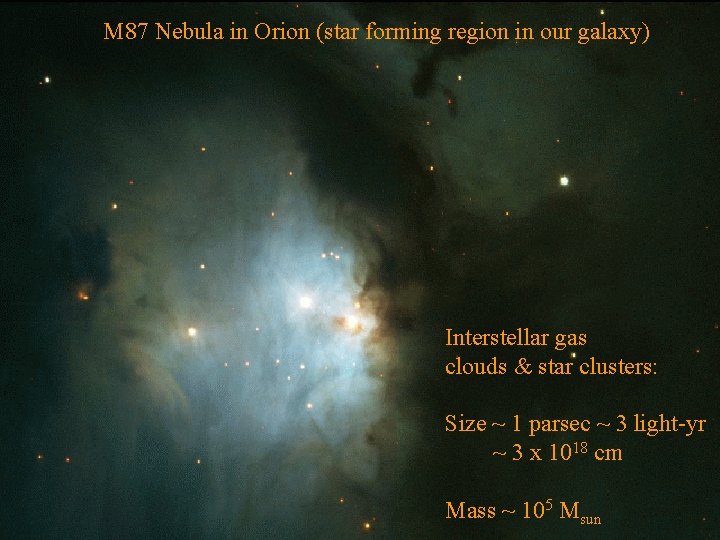 M 87 Nebula in Orion (star forming region in our galaxy) Interstellar gas clouds