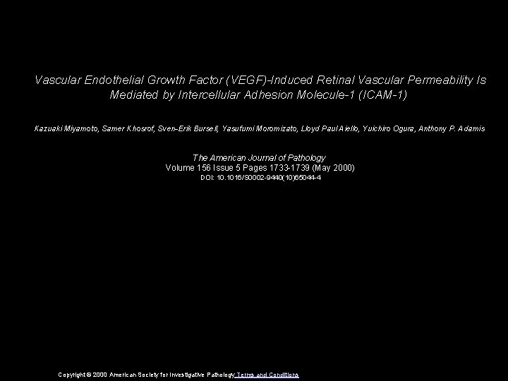 Vascular Endothelial Growth Factor (VEGF)-Induced Retinal Vascular Permeability Is Mediated by Intercellular Adhesion Molecule-1