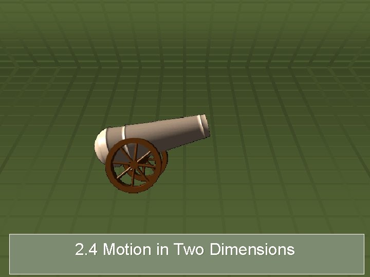 2. 4 Motion in Two Dimensions 