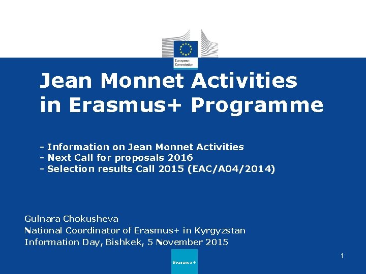 Jean Monnet Activities in Erasmus+ Programme - Information on Jean Monnet Activities - Next