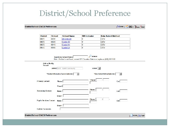 District/School Preference 