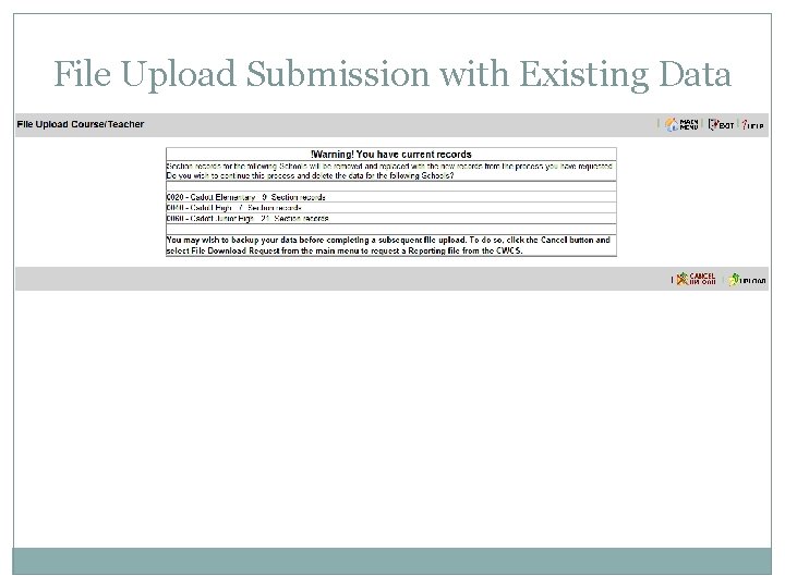 File Upload Submission with Existing Data 