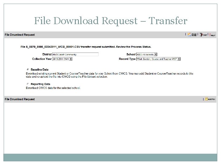 File Download Request – Transfer 