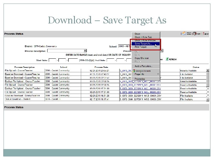 Download – Save Target As 