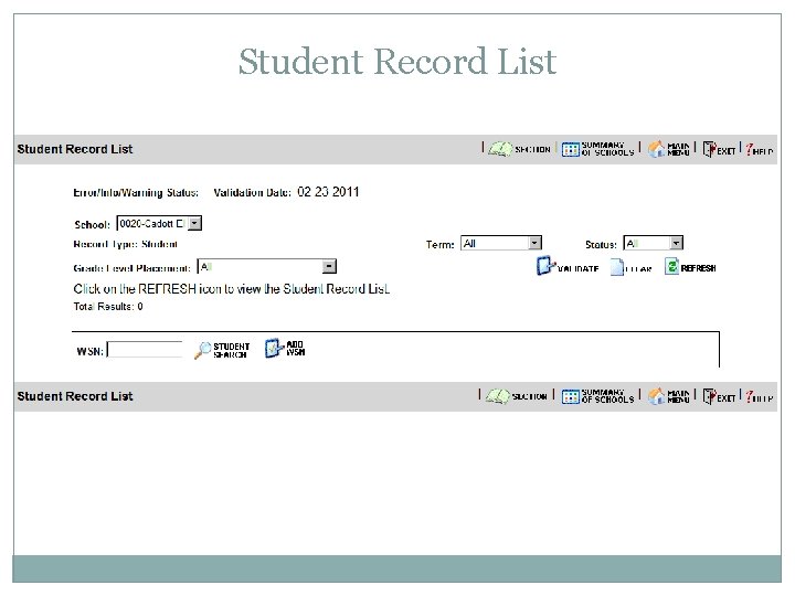 Student Record List 