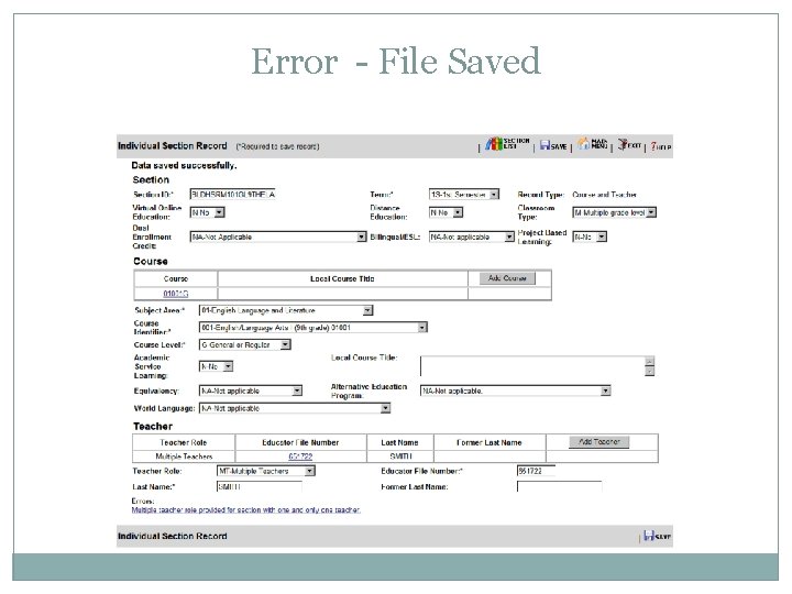 Error - File Saved 