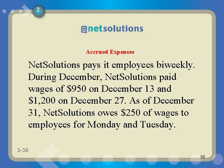 2 Accrued Expenses Net. Solutions pays it employees biweekly. During December, Net. Solutions paid