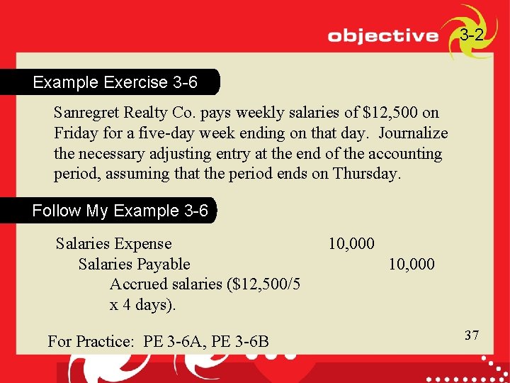 3 -2 Example Exercise 3 -6 Sanregret Realty Co. pays weekly salaries of $12,