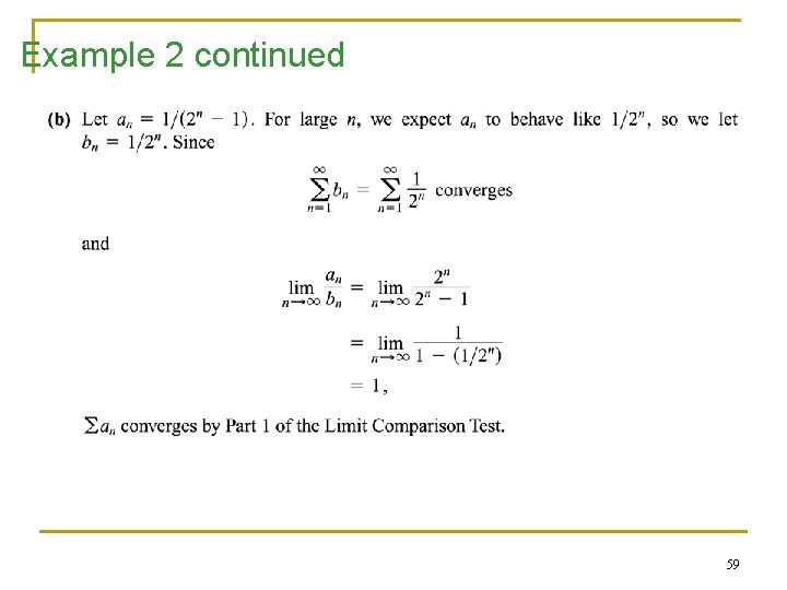 Example 2 continued 59 