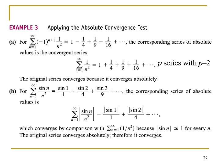 p series with p=2 76 