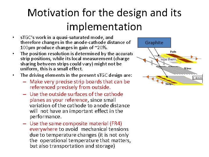 Motivation for the design and its implementation • • • s. TGC’s work in