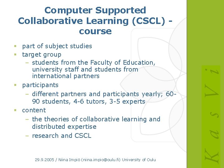 Csl Student Project The National Virtual University Project of the Faculties