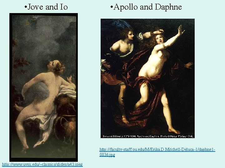  • Jove and Io • Apollo and Daphne http: //faculty-staff. ou. edu/M/Erika. D.